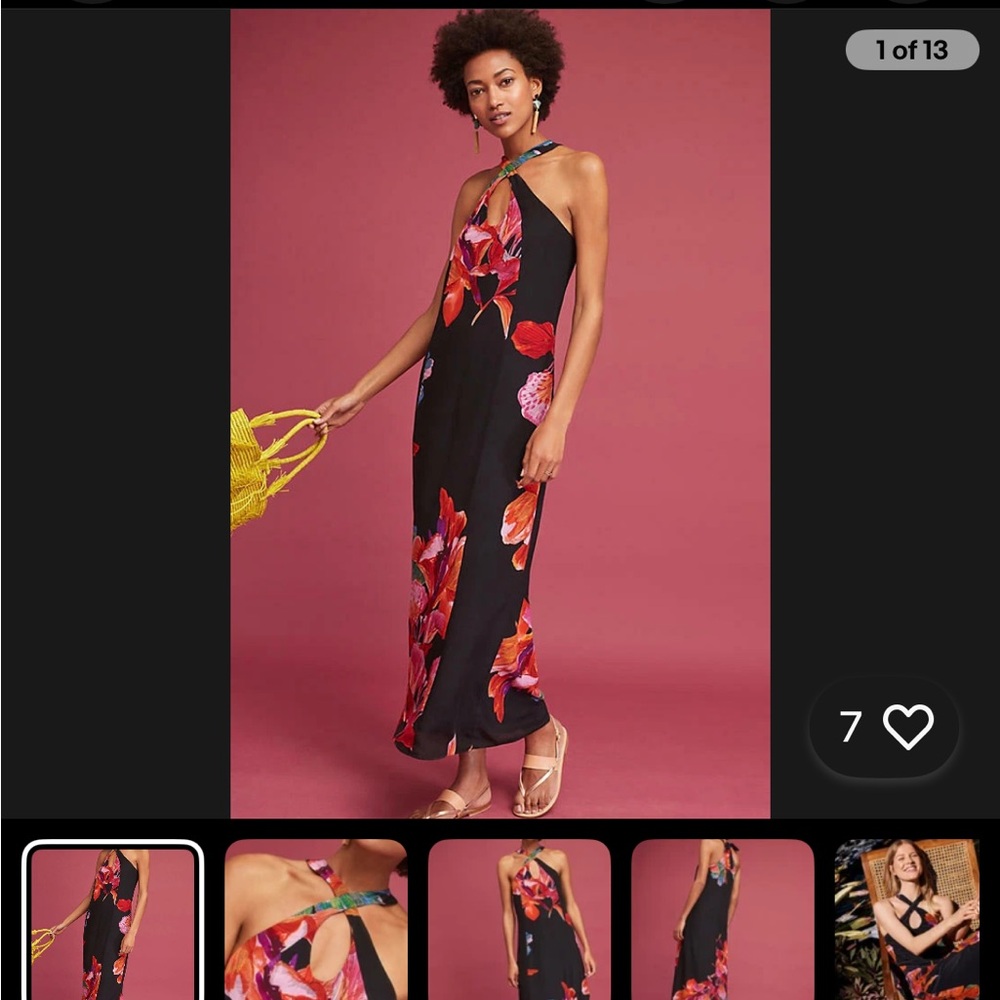 Anthropologie Maeve Silk Maxi Dress